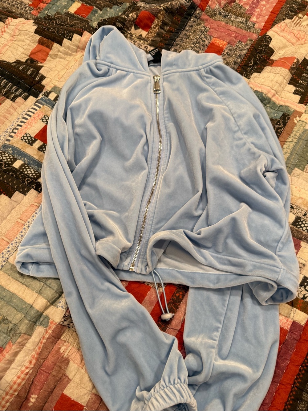 Forever 21 Light Blue Velour hoodie